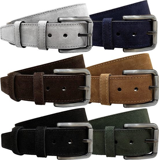 Riem heren riem dames groen suede leer 4 5 cm - Arrigo Leather Goods