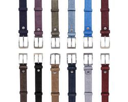 Riem heren riem dames lichtbruin suede 3 5 cm totale - Arrigo Leather Goods