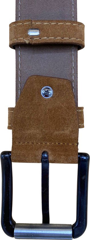 Riem heren riem dames lichtbruin suede leer 4 5 cm - Arrigo Leather Goods