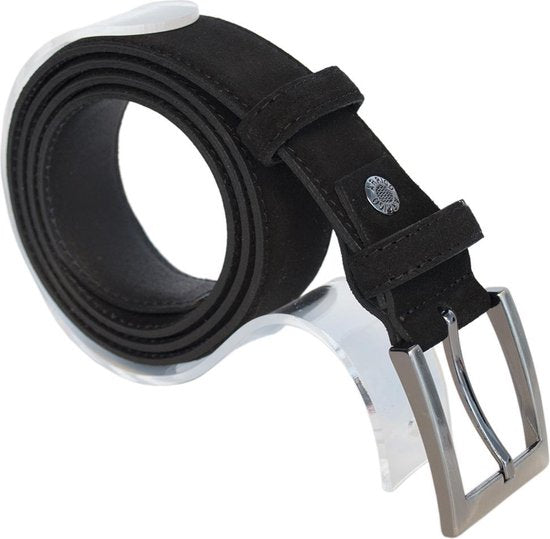 Riem heren riem dames zwart suede leer 35 mm totale - Arrigo Leather Goods