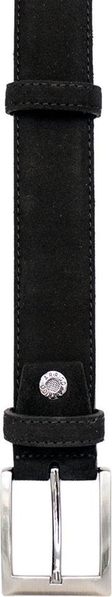 Riem heren riem dames zwart suede leer 35 mm totale - Arrigo Leather Goods