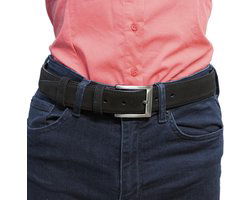 Riem heren riem dames zwart suede leer 35 mm totale - Arrigo Leather Goods