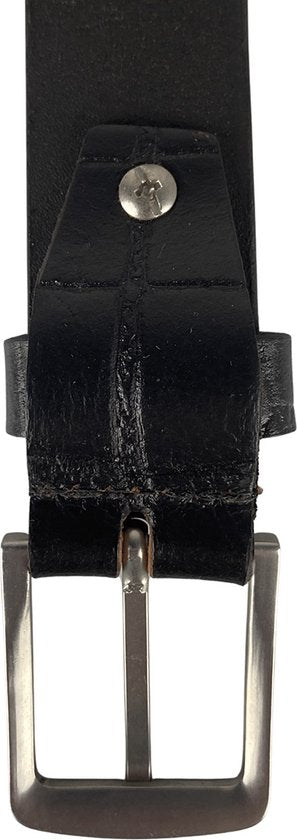 Riem riem heren riem dames 3 cm leer zwart 115 - Arrigo Leather Goods