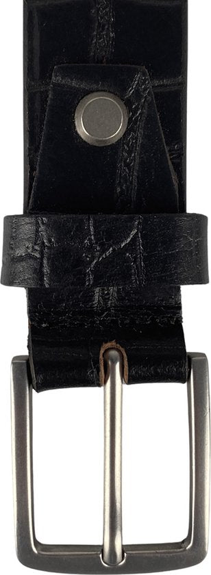 Riem riem heren riem dames 3 cm leer zwart 115 - Arrigo Leather Goods