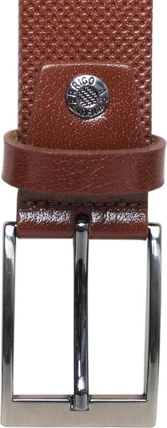 Riem van cognac leer met een print echt lederen riem - Arrigo Leather Goods
