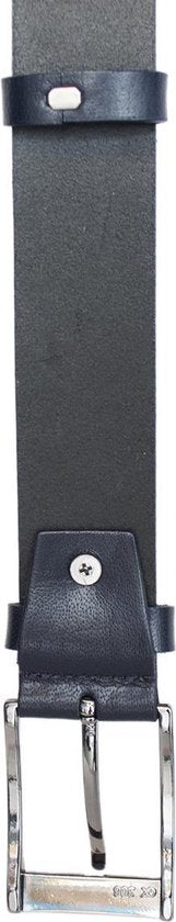 Riem van donkerblauw leer met een print echt lederen riem - Arrigo Leather Goods