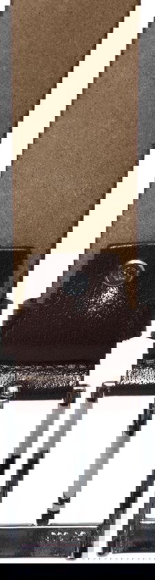 Riem van donkerbruin leer met een print echt lederen riem - Arrigo Leather Goods