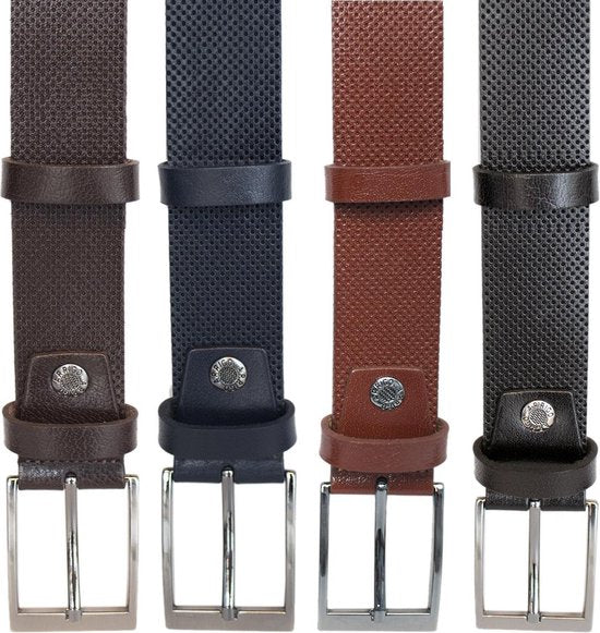 Riem van zwart leer met een print echt lederen riem - Arrigo Leather Goods