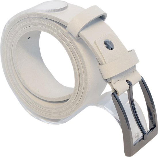Riem wit leer 3 5 cm breed riem echt leer - Arrigo Leather Goods