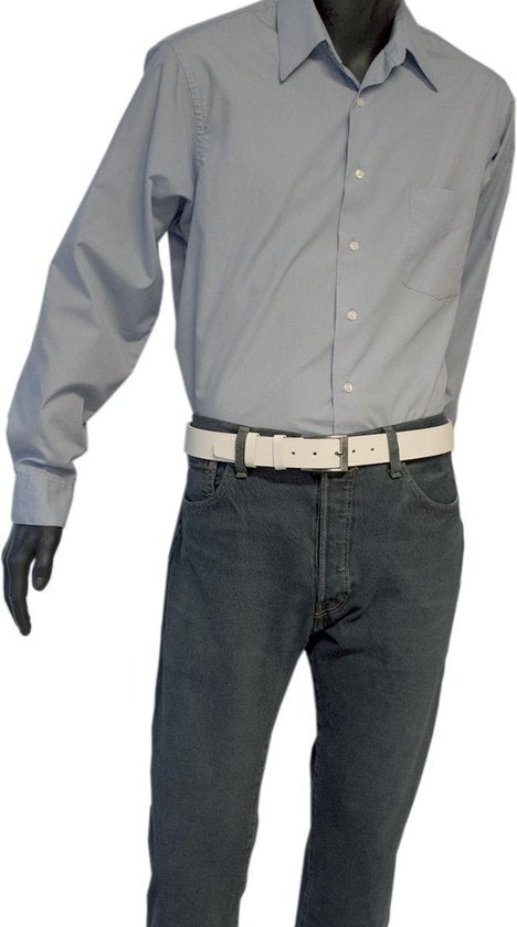 Riem wit leer 3 5 cm breed riem echt leer - Arrigo Leather Goods