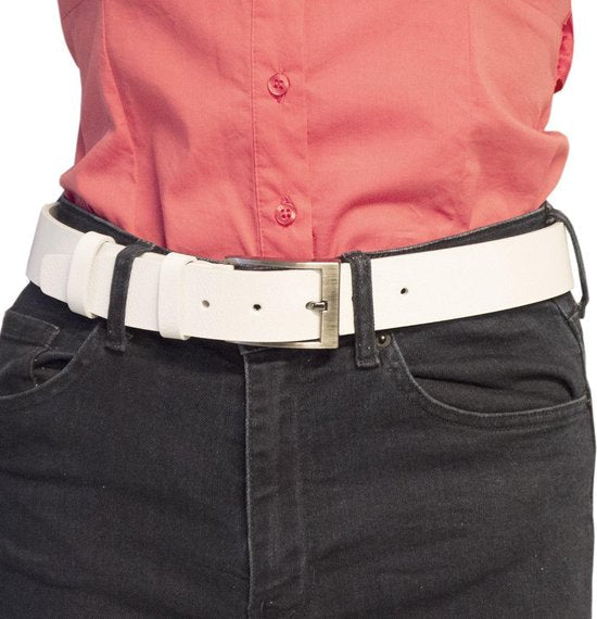 Riem wit leer 3 5 cm breed riem echt leer - Arrigo Leather Goods
