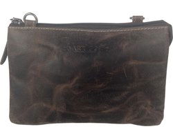 Riemtasje heren donkerbruin leer heuptasje dames festival schoudertas heren fanny - Arrigo.nl