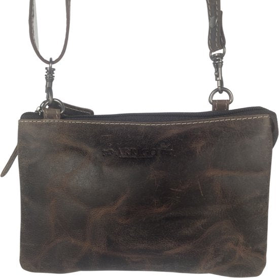 Riemtasje heren donkerbruin leer heuptasje dames festival schoudertas heren fanny - Arrigo.nl