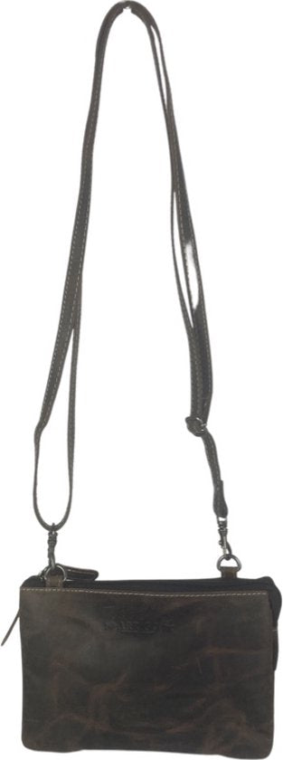 Riemtasje heren donkerbruin leer heuptasje dames festival schoudertas heren fanny - Arrigo.nl