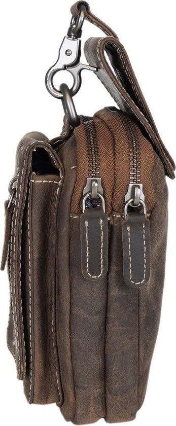 Riemtasje lichtbruin buffelleer leren heuptas leren fanny pack festivaltasje lichtbruin - Arrigo.nl