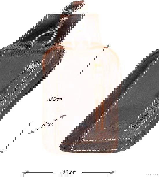 Riemtasje lichtbruin buffelleer leren heuptas leren fanny pack festivaltasje lichtbruin - Arrigo.nl