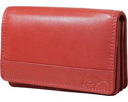 Rode Dames Portemonnee - Leer met RFID Bescherming en Klepje voor Kleingeld - Arrigo.nl