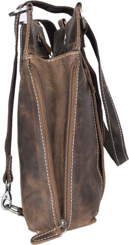 Rugtas leer of schoudertas leer cognac rugzak leer anti diefstal - Arrigo Leather Goods