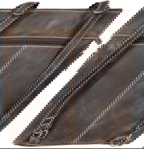 Rugtas leer of schoudertas leer donkerbruin rugzak leer anti diefstal - Arrigo Leather Goods