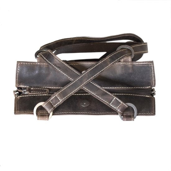 Rugtas leer of schoudertas leer donkerbruin rugzak leer anti diefstal - Arrigo Leather Goods