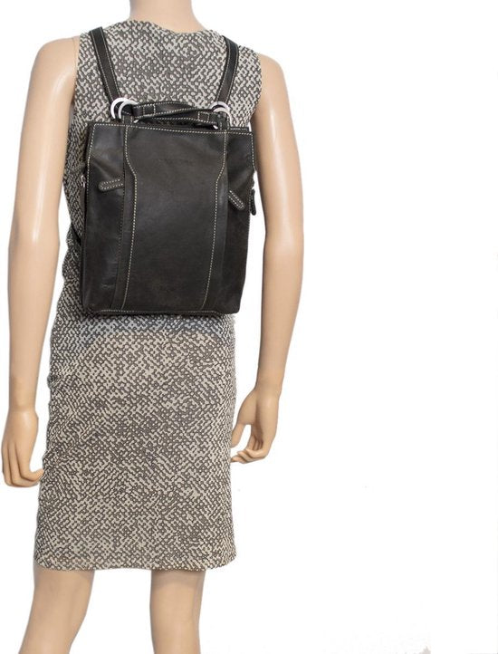 Rugtas leer zwart schoudertas echt leer - Arrigo Leather Goods