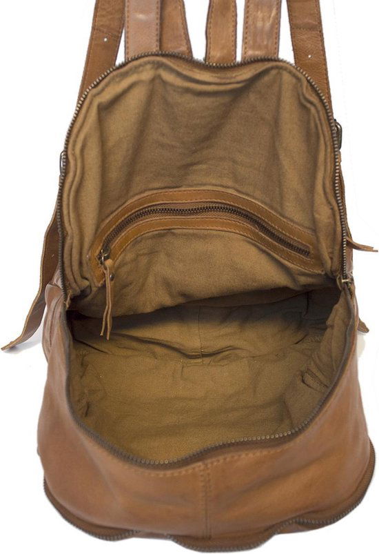 Rugtas lichtbruin leer rugzak lichtbruin gewassen vintage leer leren rugzak - Arrigo Leather Goods