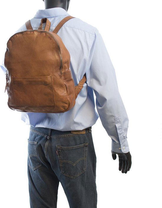 Rugtas lichtbruin leer rugzak lichtbruin gewassen vintage leer leren rugzak - Arrigo Leather Goods