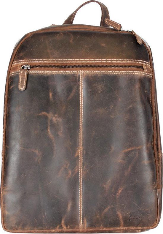 Rugzak dames leer of rugtas heren leer cognac kleurig leer - Arrigo Leather Goods