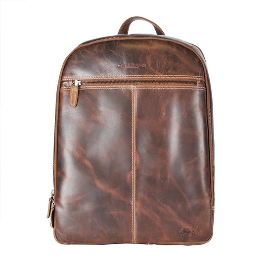 Rugzak dames leer of rugtas heren leer cognac kleurig leer - Arrigo Leather Goods