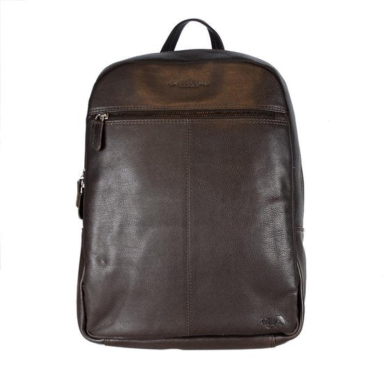 Rugzak dames leer of rugtas heren leer donkerbruin leer donkerbruine - Arrigo Leather Goods