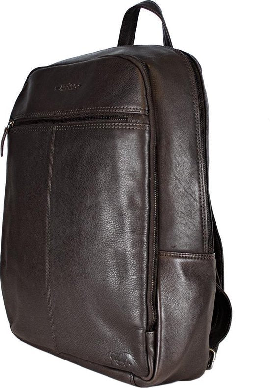 Rugzak dames leer of rugtas heren leer donkerbruin leer donkerbruine - Arrigo Leather Goods