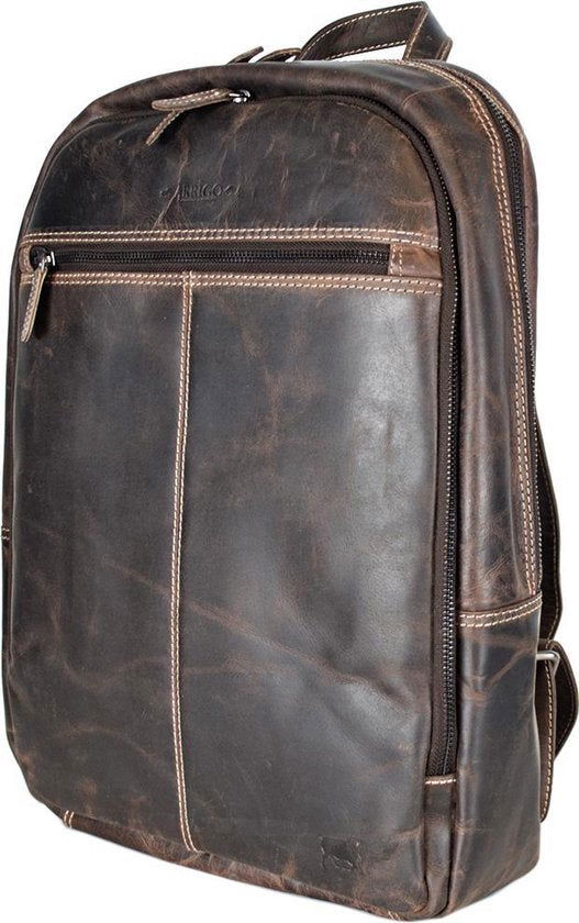 Rugzak dames leer of rugtas heren leer donkerbruin leer donkerbruine - Arrigo Leather Goods