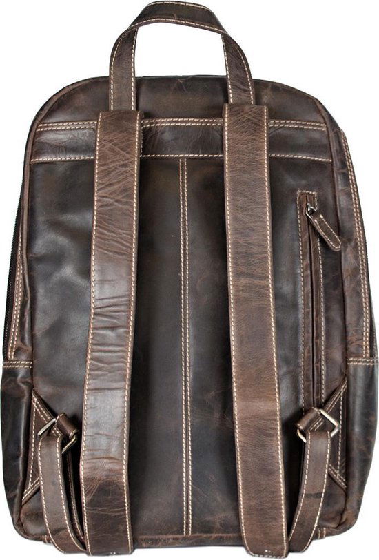 Rugzak dames leer of rugtas heren leer donkerbruin leer donkerbruine - Arrigo Leather Goods