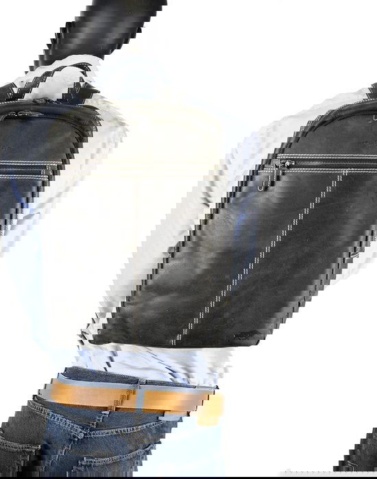 Rugzak dames leer of rugtas heren leer zwart leer zwarte - Arrigo Leather Goods