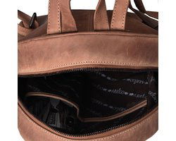 Rugzak dames met kroko print lichtbruin leer backpack dames leren - Arrigo Leather Goods