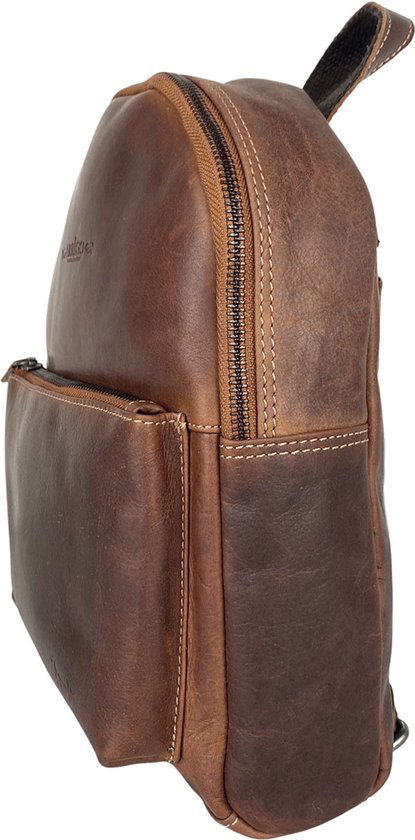 Rugzak dames rugzakje rugtas kleine rugzak leren rugzak leer cognac - Arrigo Leather Goods