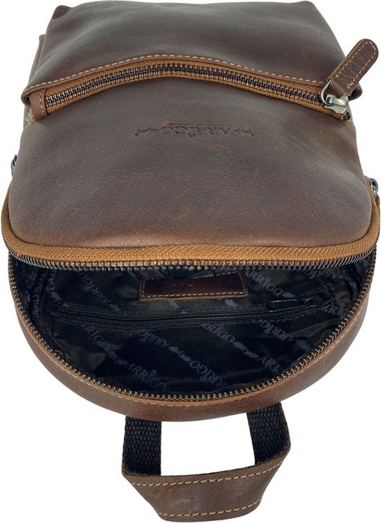 Rugzak dames rugzakje rugtas kleine rugzak leren rugzak leer cognac - Arrigo Leather Goods
