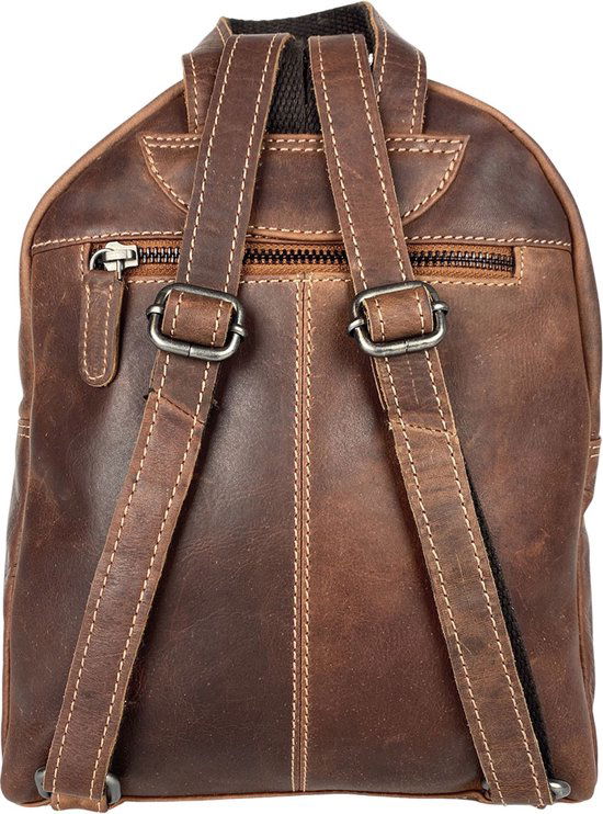 Rugzak dames rugzakje rugtas kleine rugzak leren rugzak leer cognac - Arrigo Leather Goods