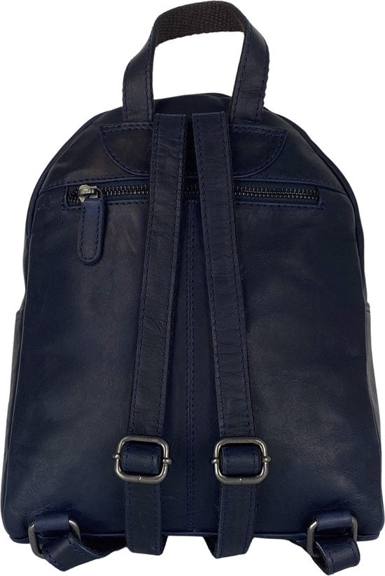 Rugzak dames rugzakje rugtas kleine rugzak leren rugzak leer donkerblauw - Arrigo Leather Goods