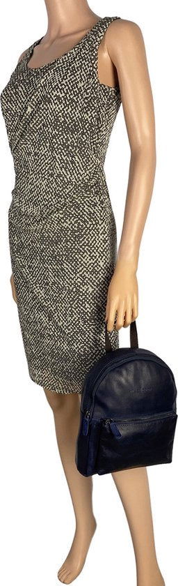 Rugzak dames rugzakje rugtas kleine rugzak leren rugzak leer donkerblauw - Arrigo Leather Goods