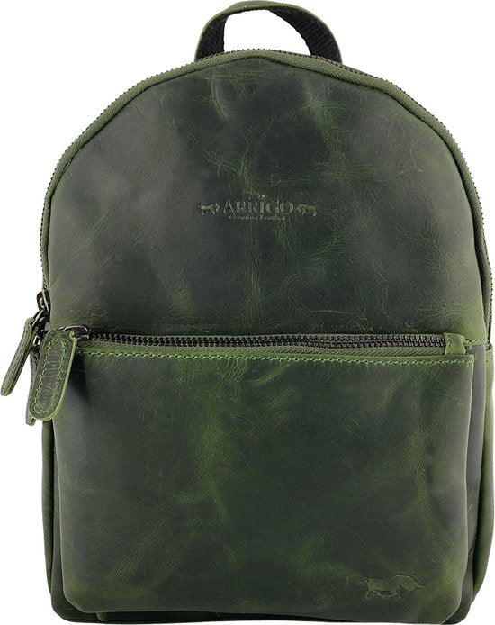 Rugzak dames rugzakje rugtas kleine rugzak leren rugzak leer groen - Arrigo.nl