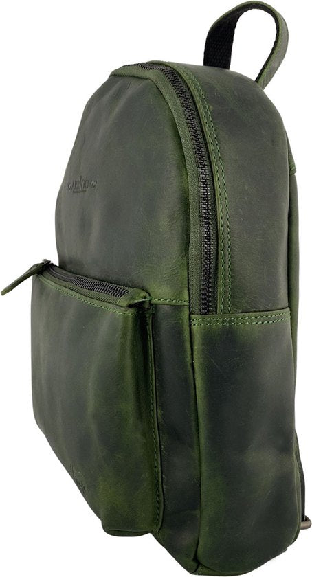 Rugzak dames rugzakje rugtas kleine rugzak leren rugzak leer groen - Arrigo.nl