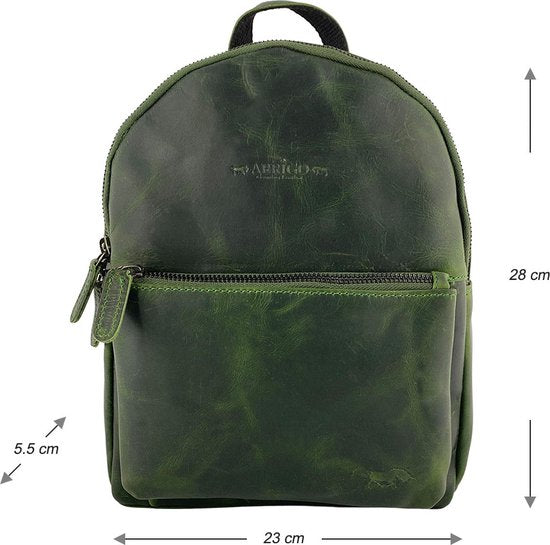 Rugzak dames rugzakje rugtas kleine rugzak leren rugzak leer groen - Arrigo.nl