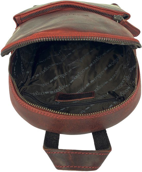 Rugzak dames rugzakje rugtas kleine rugzak leren rugzak leer rood - Arrigo Leather Goods