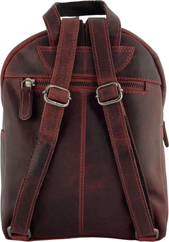 Rugzak dames rugzakje rugtas kleine rugzak leren rugzak leer rood - Arrigo Leather Goods