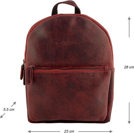 Rugzak dames rugzakje rugtas kleine rugzak leren rugzak leer rood - Arrigo Leather Goods