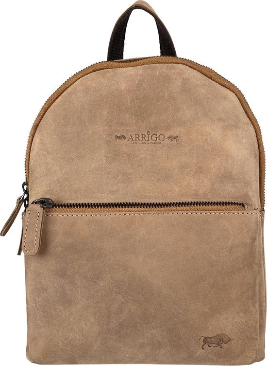 Rugzak dames rugzakje rugtas kleine rugzak leren rugzak leer taupe - Arrigo Leather Goods