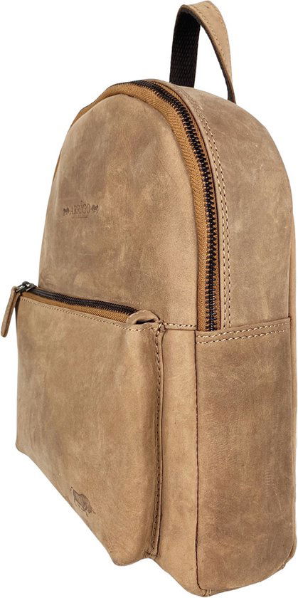 Rugzak dames rugzakje rugtas kleine rugzak leren rugzak leer taupe - Arrigo Leather Goods