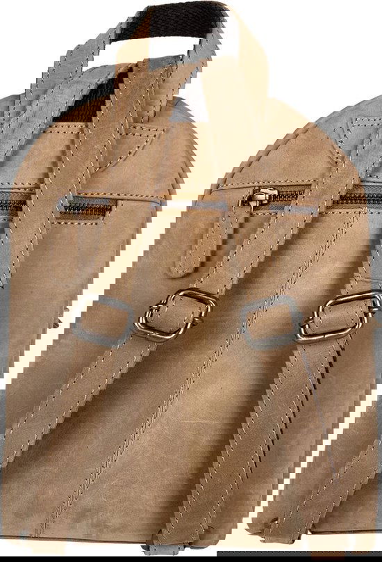 Rugzak dames rugzakje rugtas kleine rugzak leren rugzak leer taupe - Arrigo Leather Goods