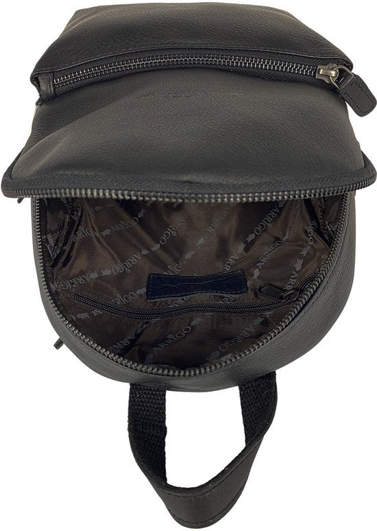 Rugzak dames rugzakje rugtas kleine rugzak leren rugzak leer zwart - Arrigo Leather Goods